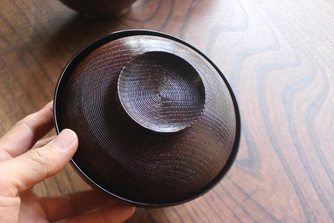 デッドストック！極上千筋糸目に優美な見返鶴蒔絵の煮物椀2点（検輪島塗蒔絵椀雑煮椀