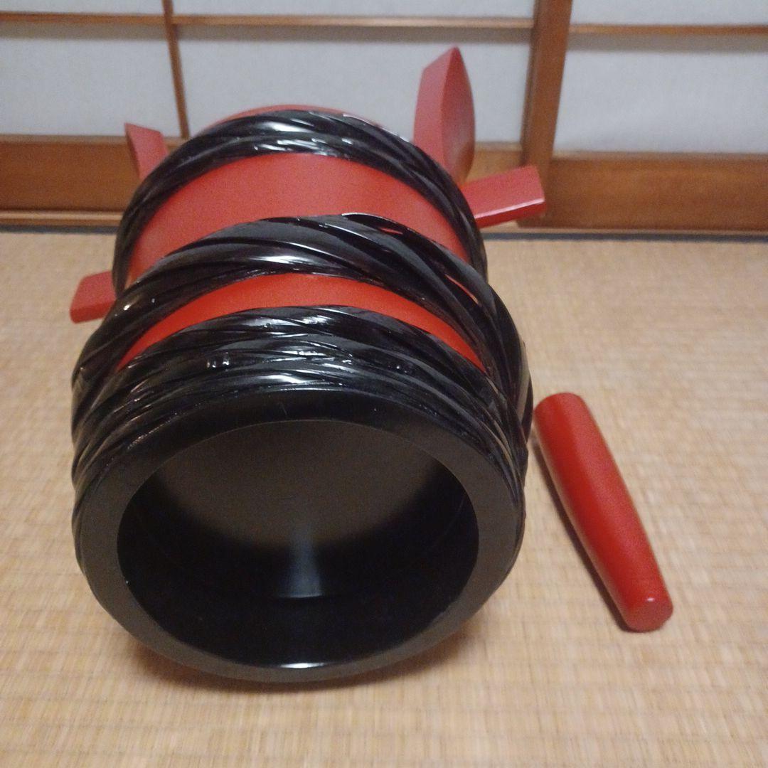 大館秋田天然杉の漆塗赤黒ツートンカラー角樽