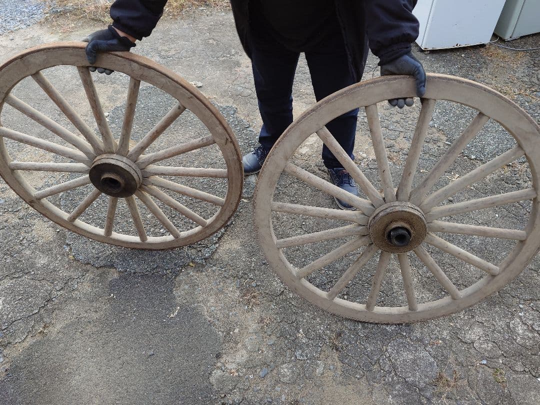 アンティーク 木製車輪 2個セット