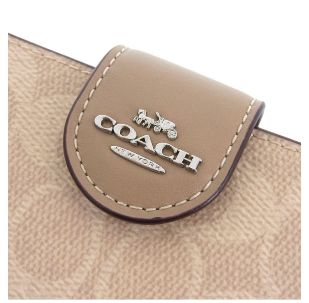 ★新品★ COACH ミディアムコーナージップウォレット ライトカーキベージュ