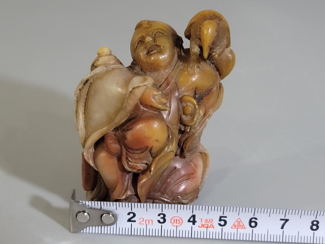 中国 古い 石彫刻 置物 台付