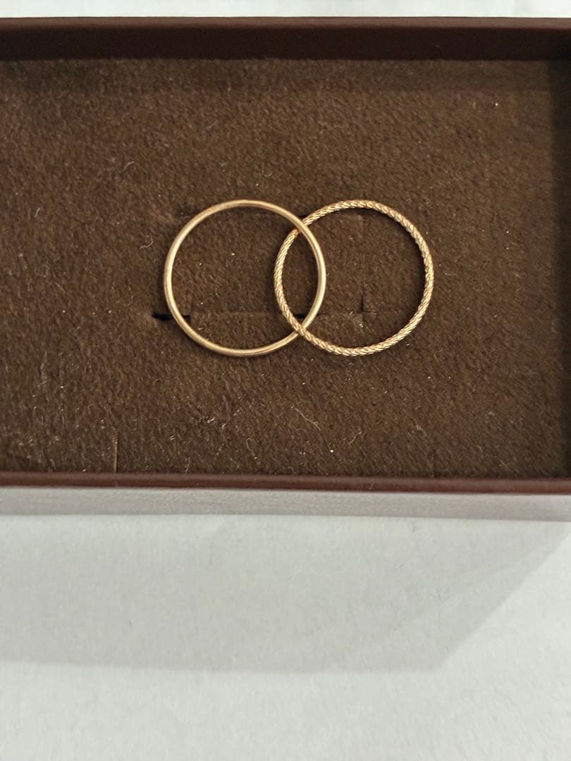 アガット　K10 2連ゴールドリング　11号
