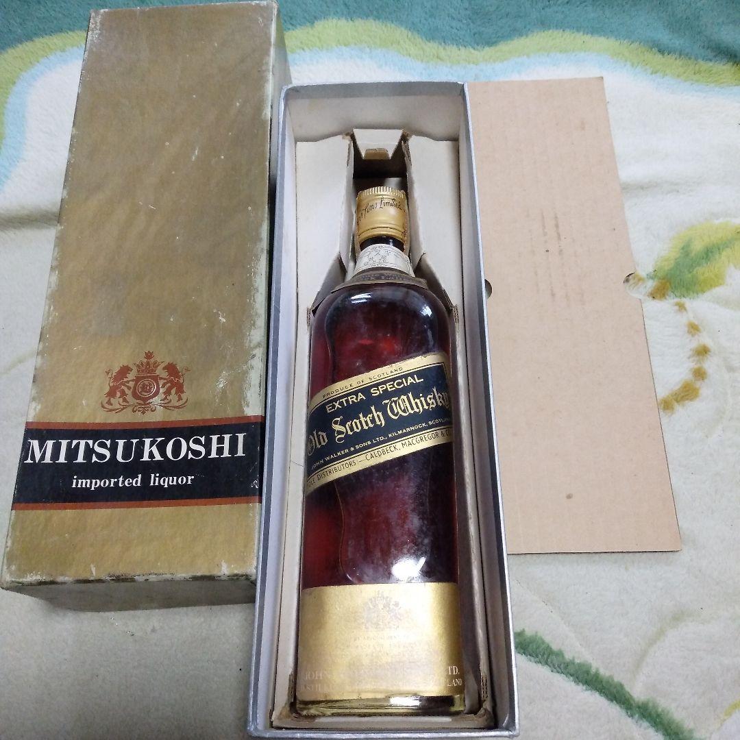 希少　ジョニーウォーカー　黒ラベル　ウイスキー特級　未開封　70年代　古酒　三越