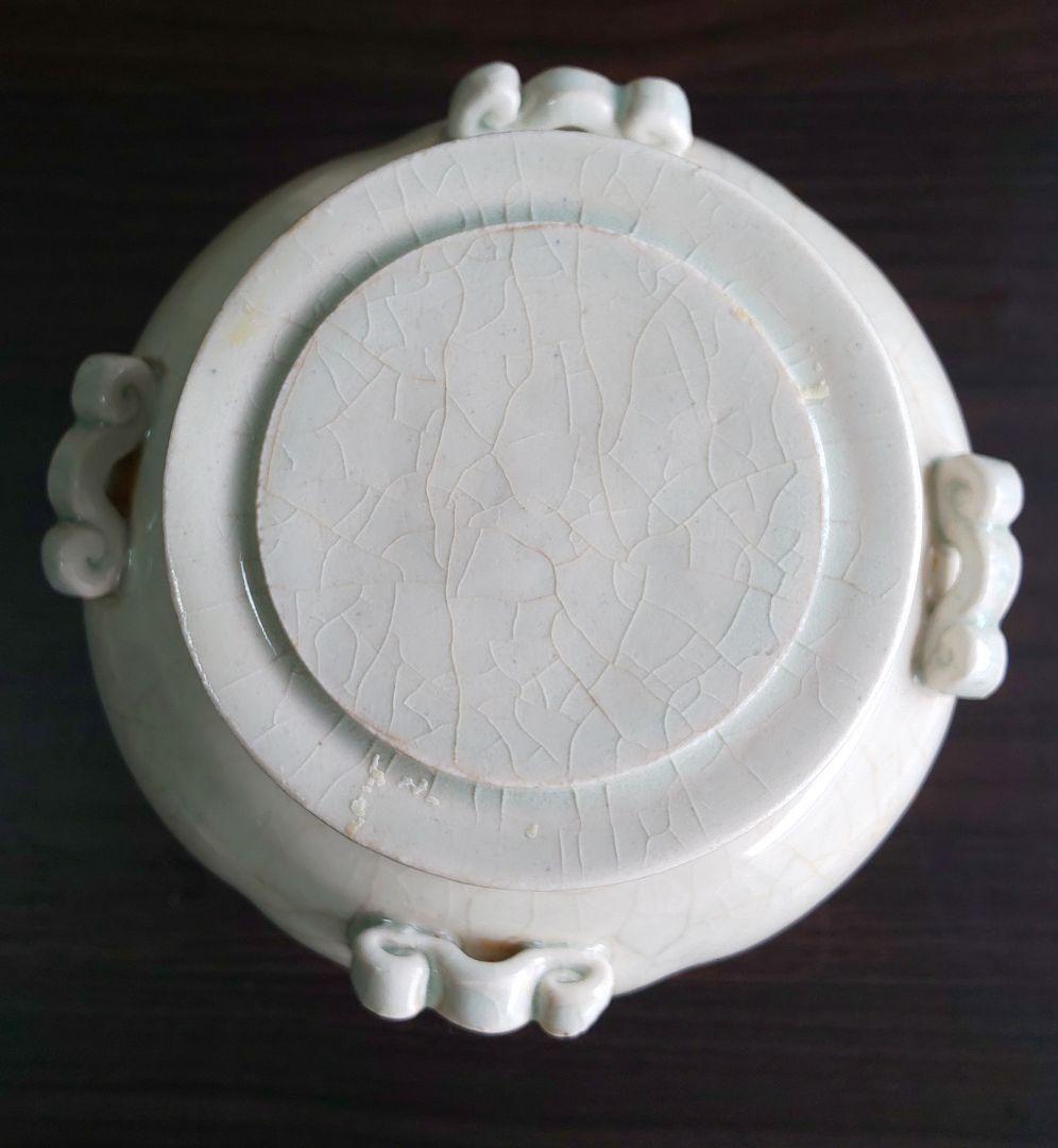 中国美術 宋 白磁 蓋付壺四耳壺 北宋時代(１２世紀後期)