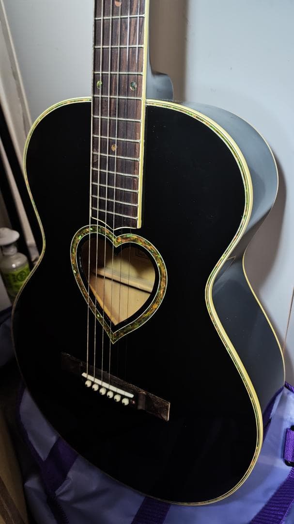 JJ Head ブラックアコースティックギター