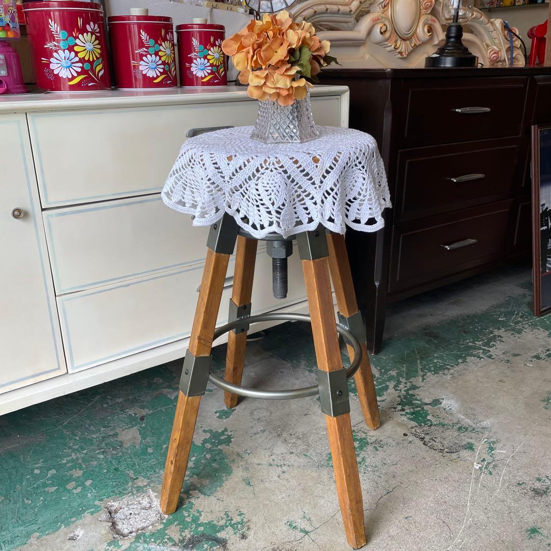 最終お値下げ 天然木・昇降式チェアー・カウンターチェアー ヴィンテージハイチェア