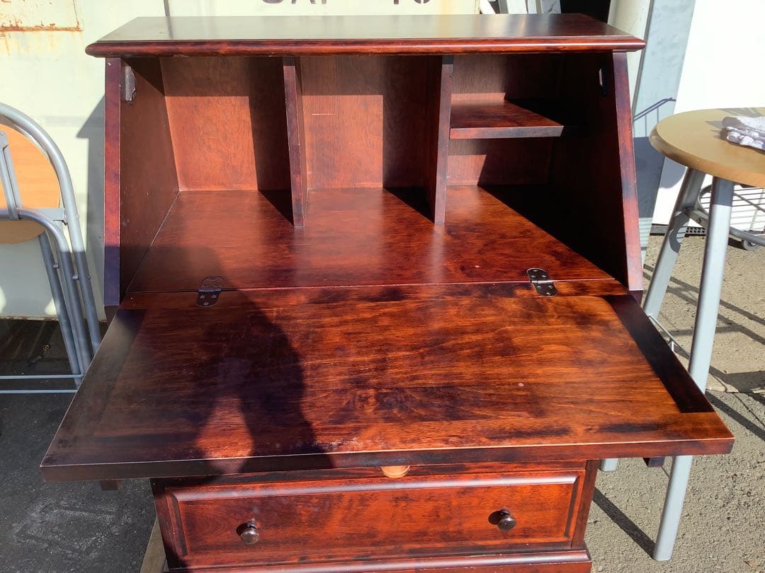 北海民芸 和光 ライティングビューロー ライティングデスク アンティーク 樺材