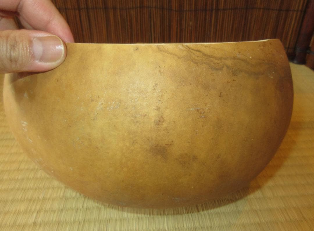 送料込【逢絢亭・新品】茶道具 水屋道具 炭斗 瓢炭斗 内木地 天然もの 紙箱入り