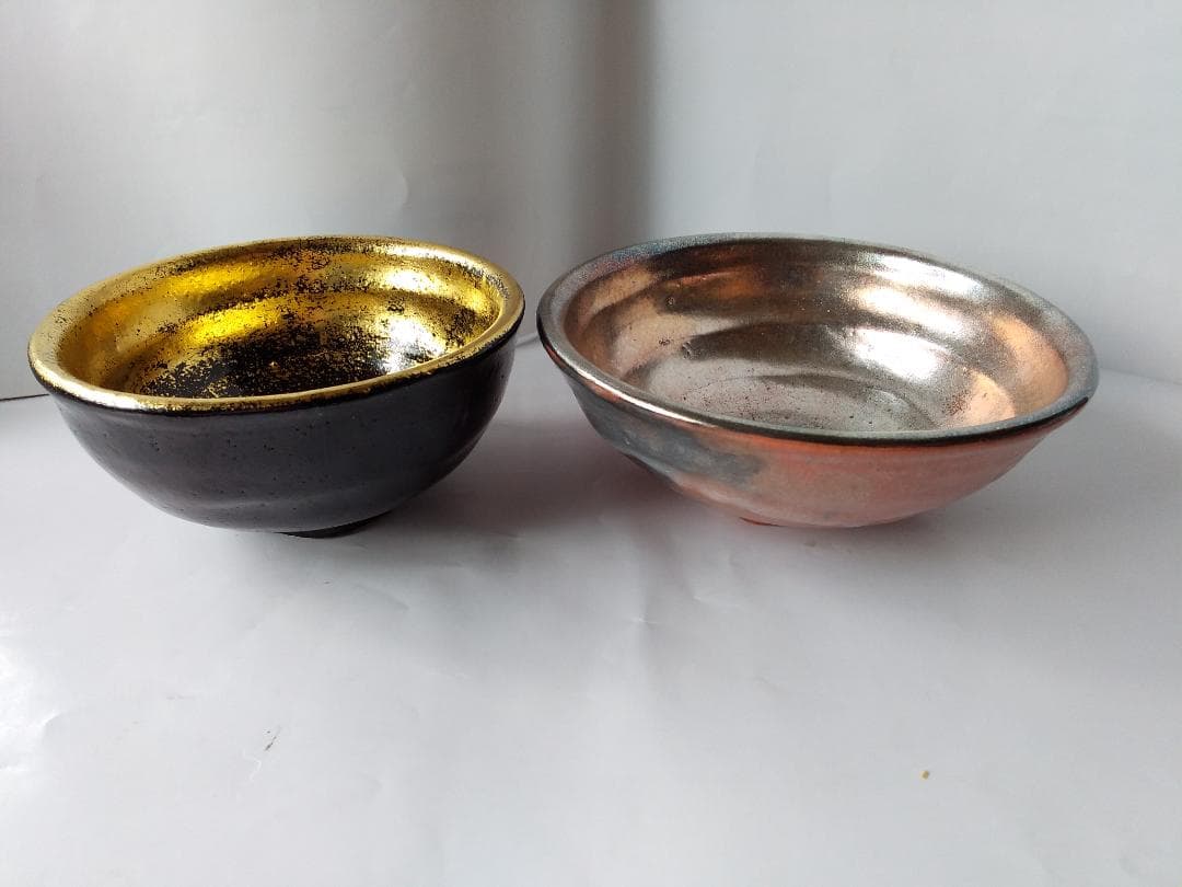 はるこ佐々木昭楽 表千家 即中斎好写 嶋台茶碗 金彩 銀彩茶碗茶道具抹茶碗