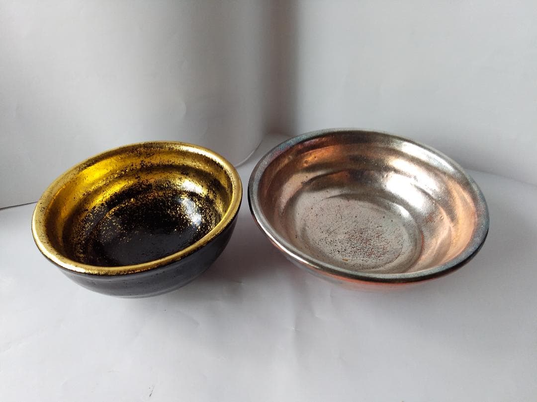 はるこ佐々木昭楽 表千家 即中斎好写 嶋台茶碗 金彩 銀彩茶碗茶道具抹茶碗