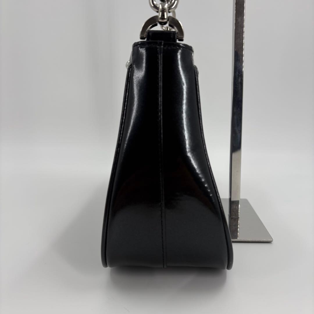 美品　HAMANO ハマノ 濱野　ハンドバッグ レザー チェーン 黒 853