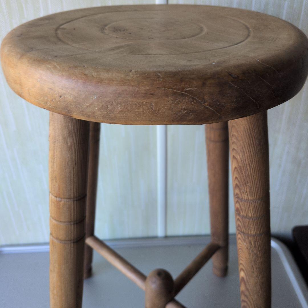 アンティークイギリス木製ラウンドスツール