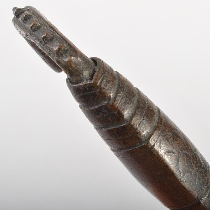 李朝　朝鮮古民具　古銅　刻神獣　古い錠前　鍵　M　R7375