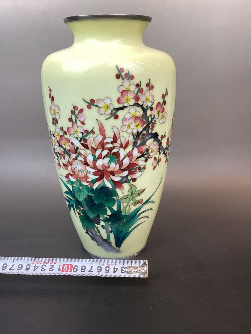 七宝焼　四君子文 花瓶 31cm 送料込み ［Myday専用￼ ］