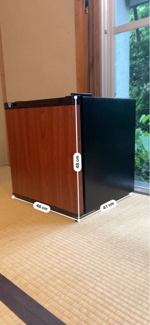 木目調 キューブ型冷蔵庫（PRC-B051D-M）