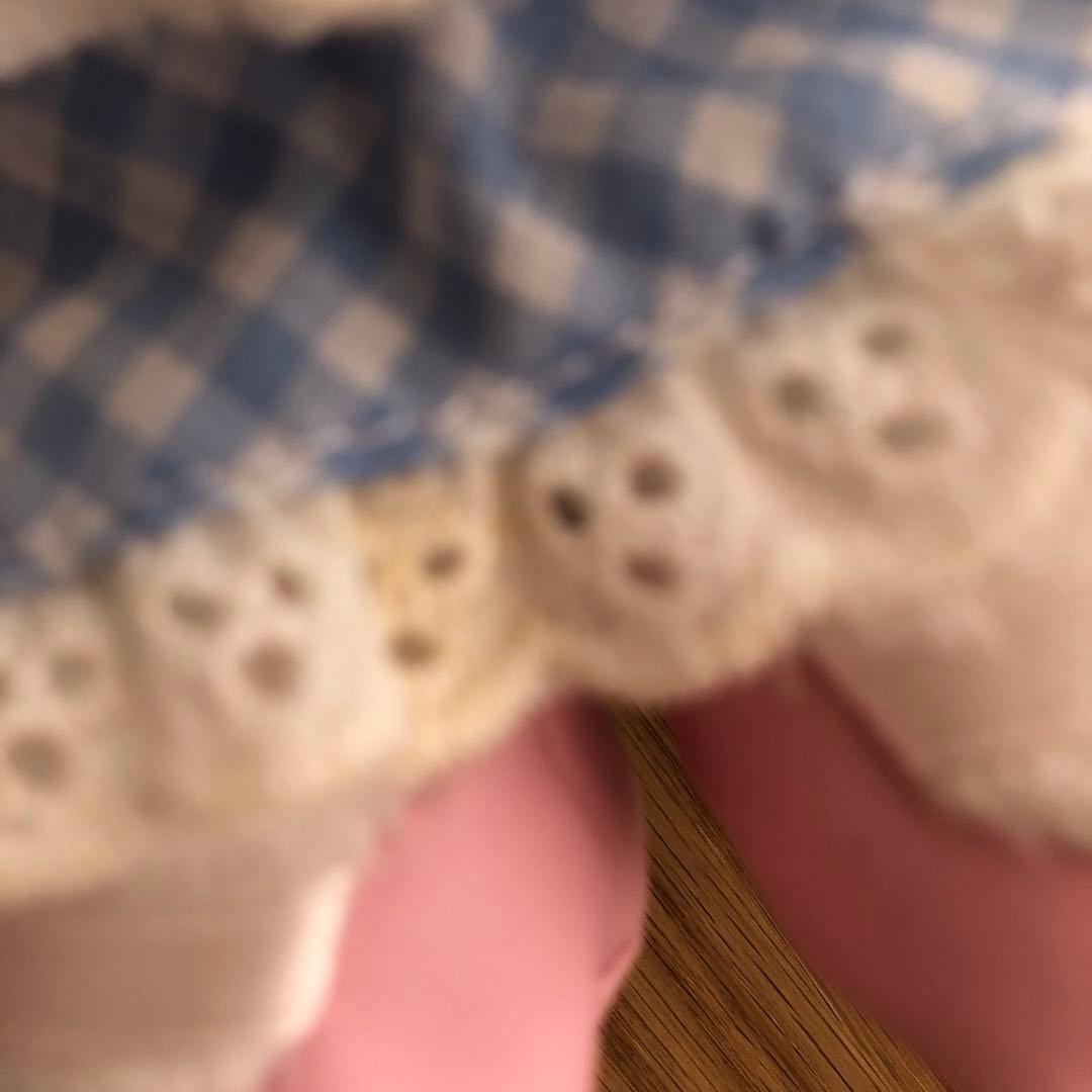 マイメロディ　ぬいぐるみ おめかしシリーズ　水色ギンガムチェック　タグ付き