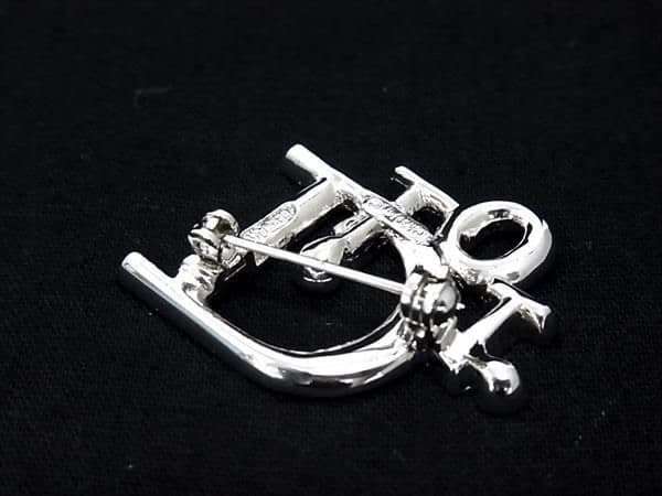 極美品正規 Dior ブローチ ラインストーン ビンテージ クリスタル シルバー