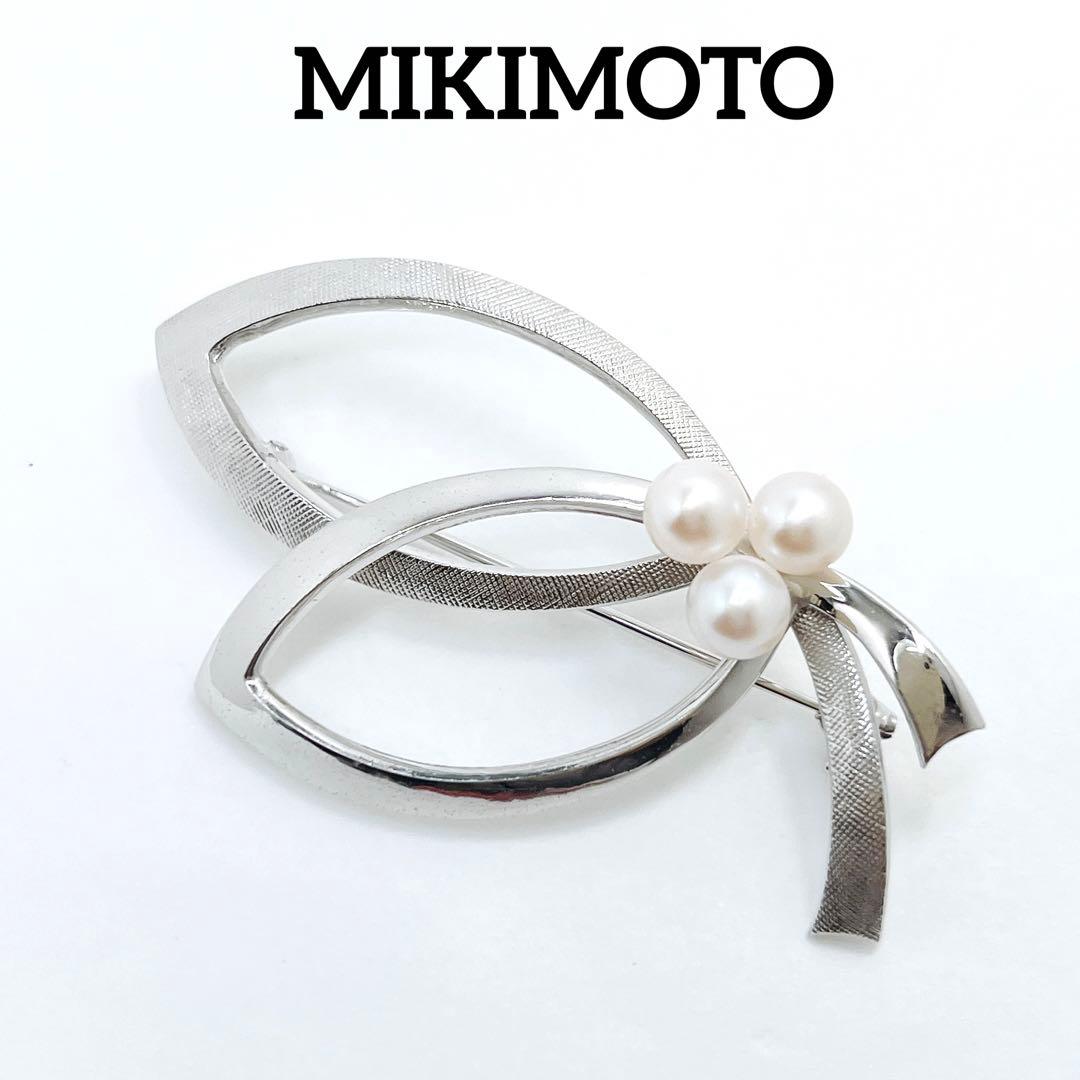 美品✨MIKIMOTO ミキモト　アコヤパール　ブローチ　コサージュ　シルバー