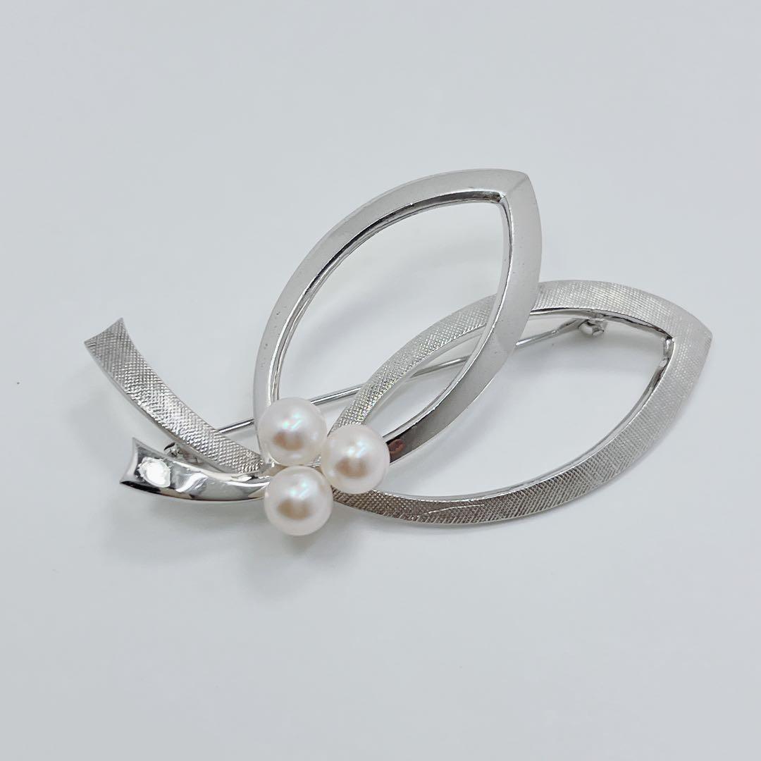 美品✨MIKIMOTO ミキモト　アコヤパール　ブローチ　コサージュ　シルバー