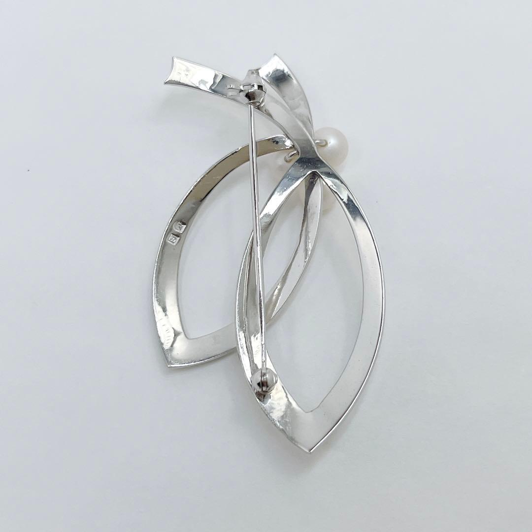 美品✨MIKIMOTO ミキモト　アコヤパール　ブローチ　コサージュ　シルバー