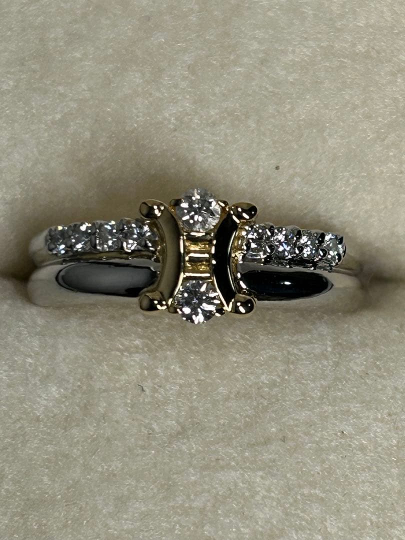 【美品】CELINE ダイヤモンドリング750ゴールド 900プラチナ　12号