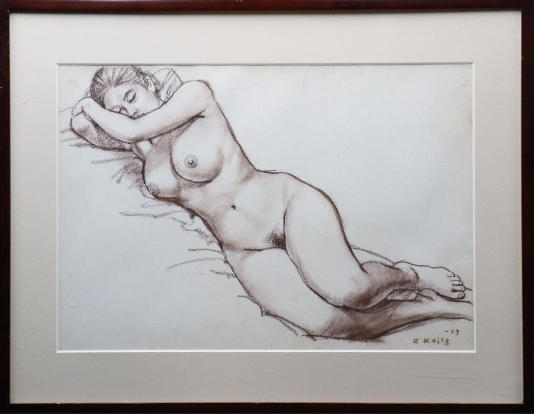 小磯良平 デッサン 肉筆 蔵出し品