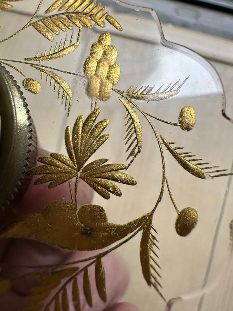 1900年代初頭 フランス アンティーク 金箔で絵付けされた美しいアトリエランプ