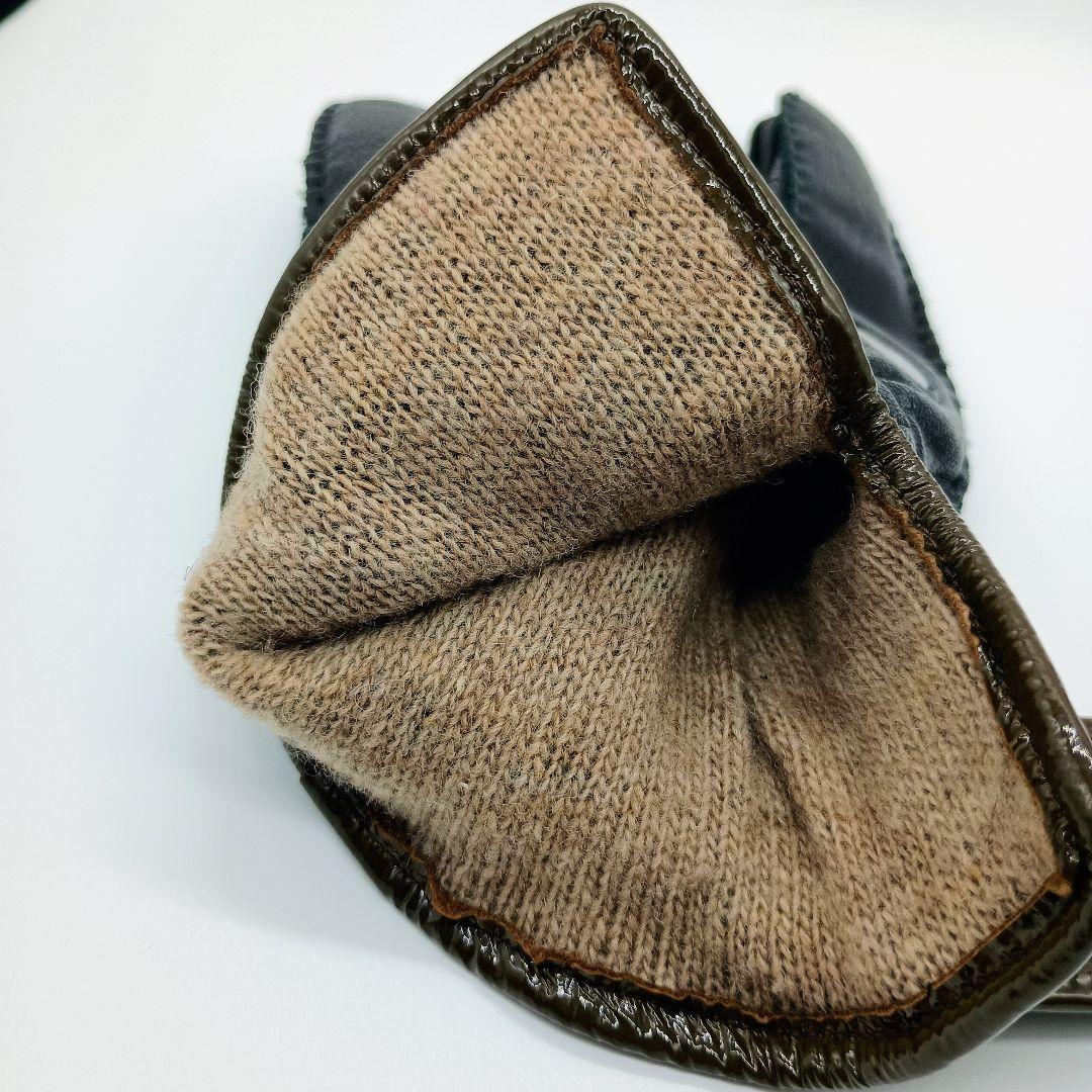 【美品】ヴィヴィアン 手袋 レザー グローブ 羊革 オーブ メンズ 25㎝