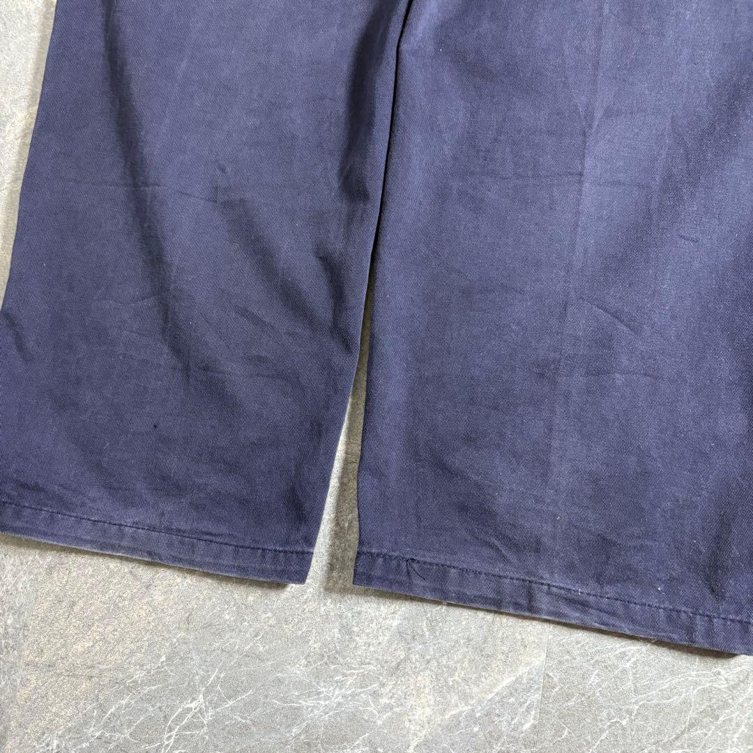 Ralph Lauren〈ワイドチノパンツ 90s USA製 ネイビー W33〉