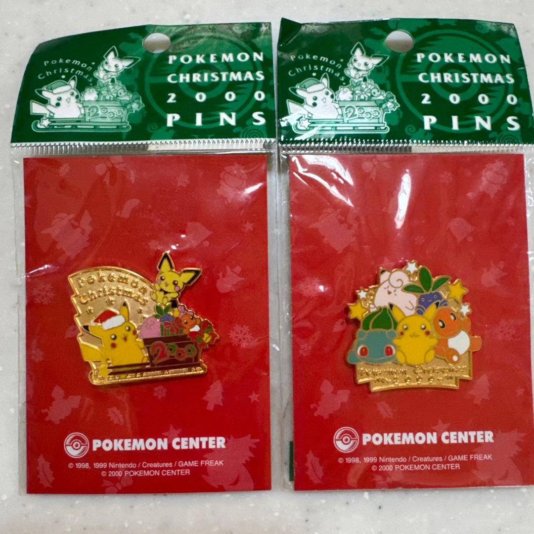 ポケモンセンター限定・クリスマス 2000 ピンズ 2個セット