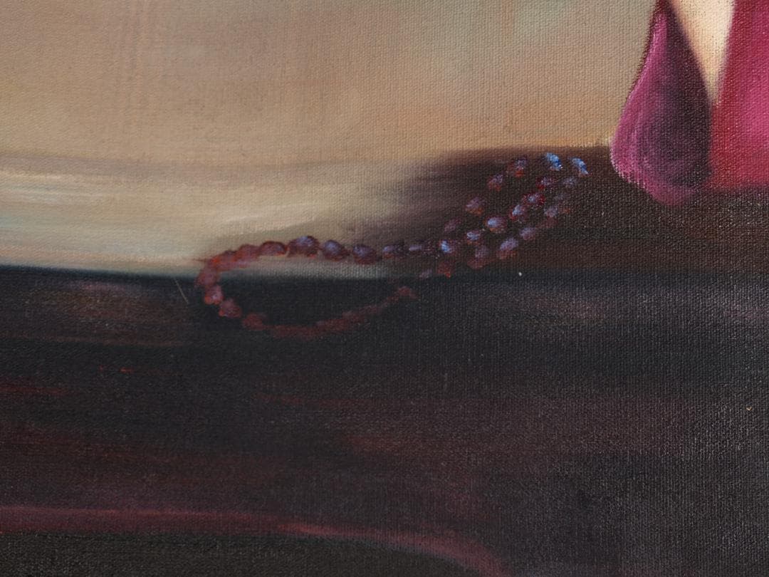 骨董市仕入れ　中国油絵　美女図　　激安骨董品 DE879C15-2