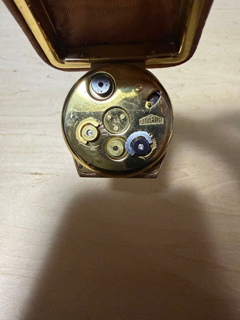 ANGELUS MIDGET 時計 目覚まし 不動、アラームは可動 スイス製
