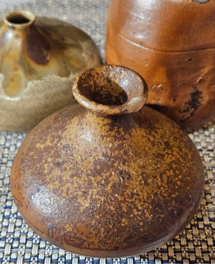 明治時代　古備前油壺　古備前小壺　 窯変油壺　3点セット