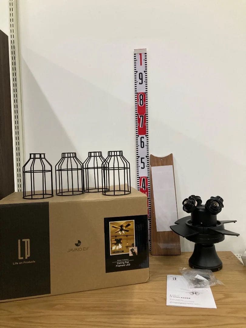 【未使用品】JAVALO ELF シーリングファンライト JE-CF003-BK