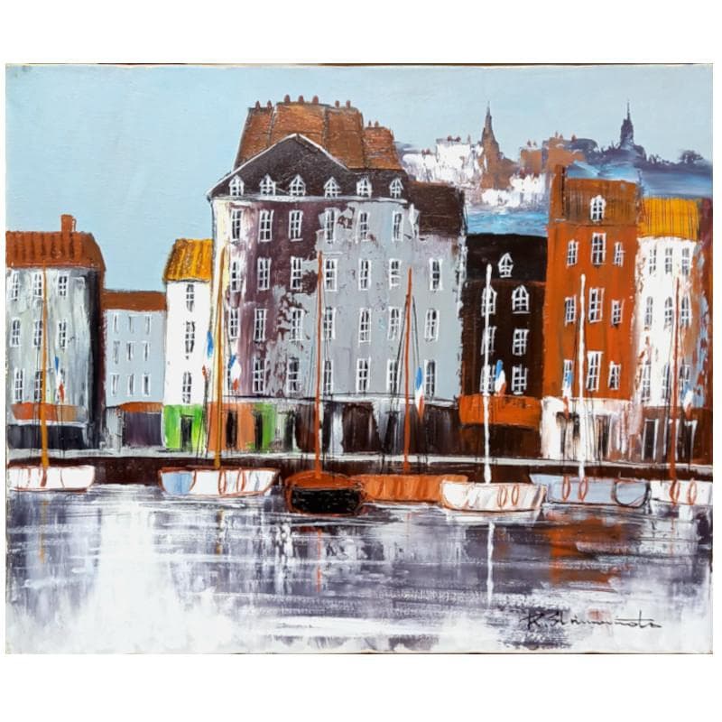 ☆島本良平☆「シェルプール」油絵F８号　未使用額！