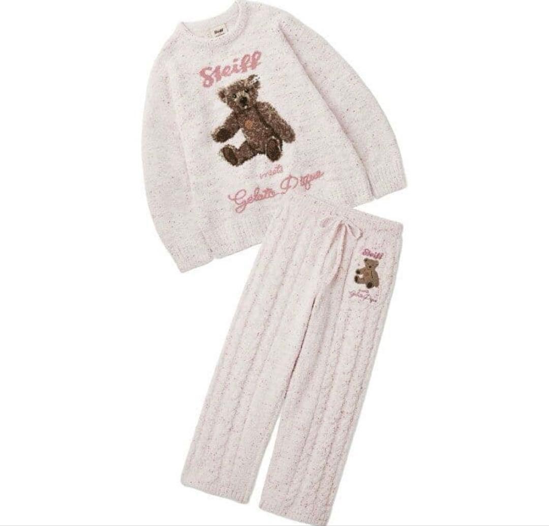 ジェラピケ ジェラートピケ シュタイフ ピンク プルオーバー ロングパンツ