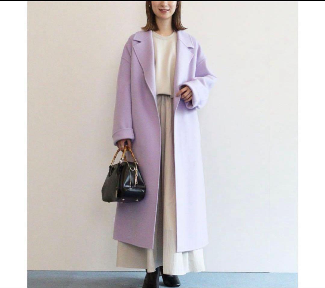 新春値下げ　極美品　23区 マンテコ社　ロング ウールコート　大きいサイズ46