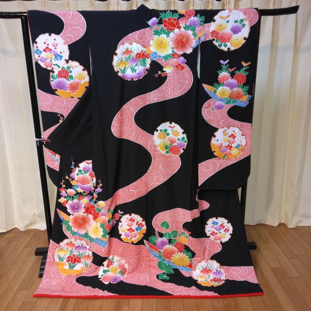 値下げ致しました！ 花嫁振袖　花嫁衣装　 黒正絹振袖　引き振袖　正絹