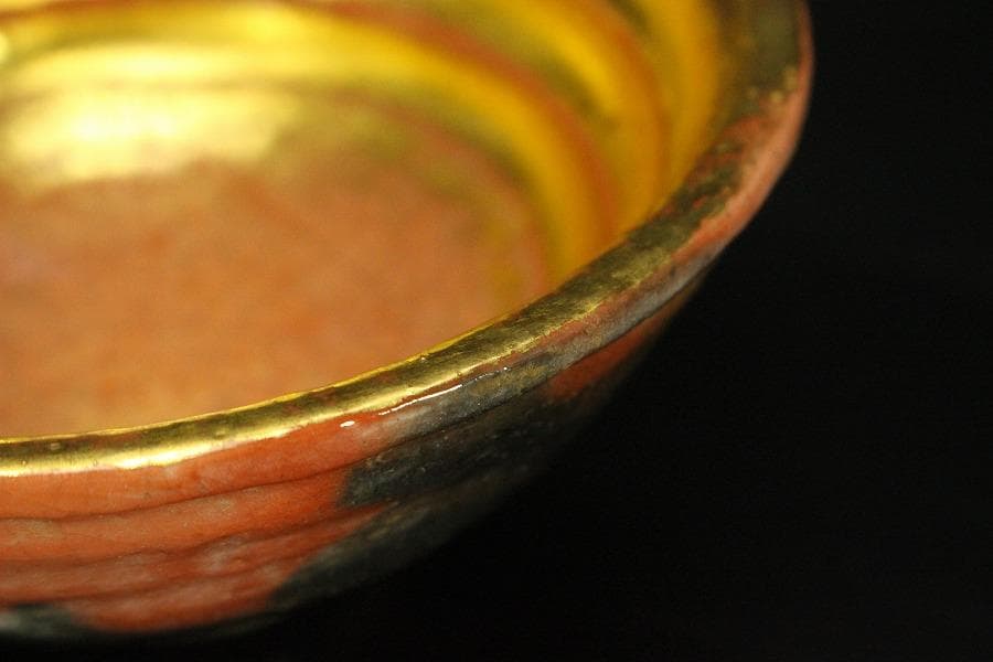 茶道具 赤楽鳴台 茶碗 金銀一双 抹茶碗 和楽造 共箱 927