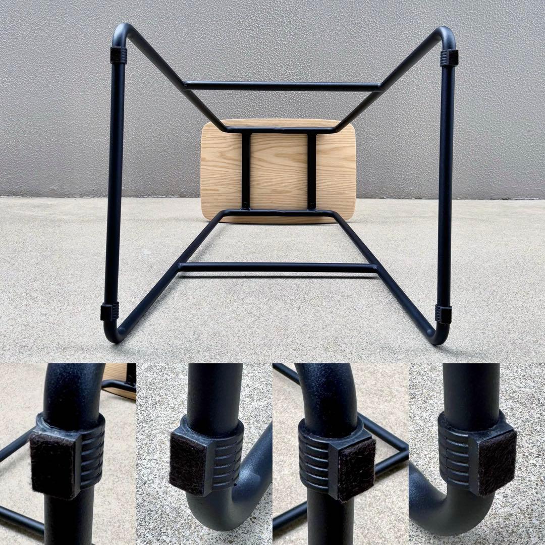 カナデモノ ハイスツール 曲木 オーク ナチュラル スチール脚 カウンターチェア