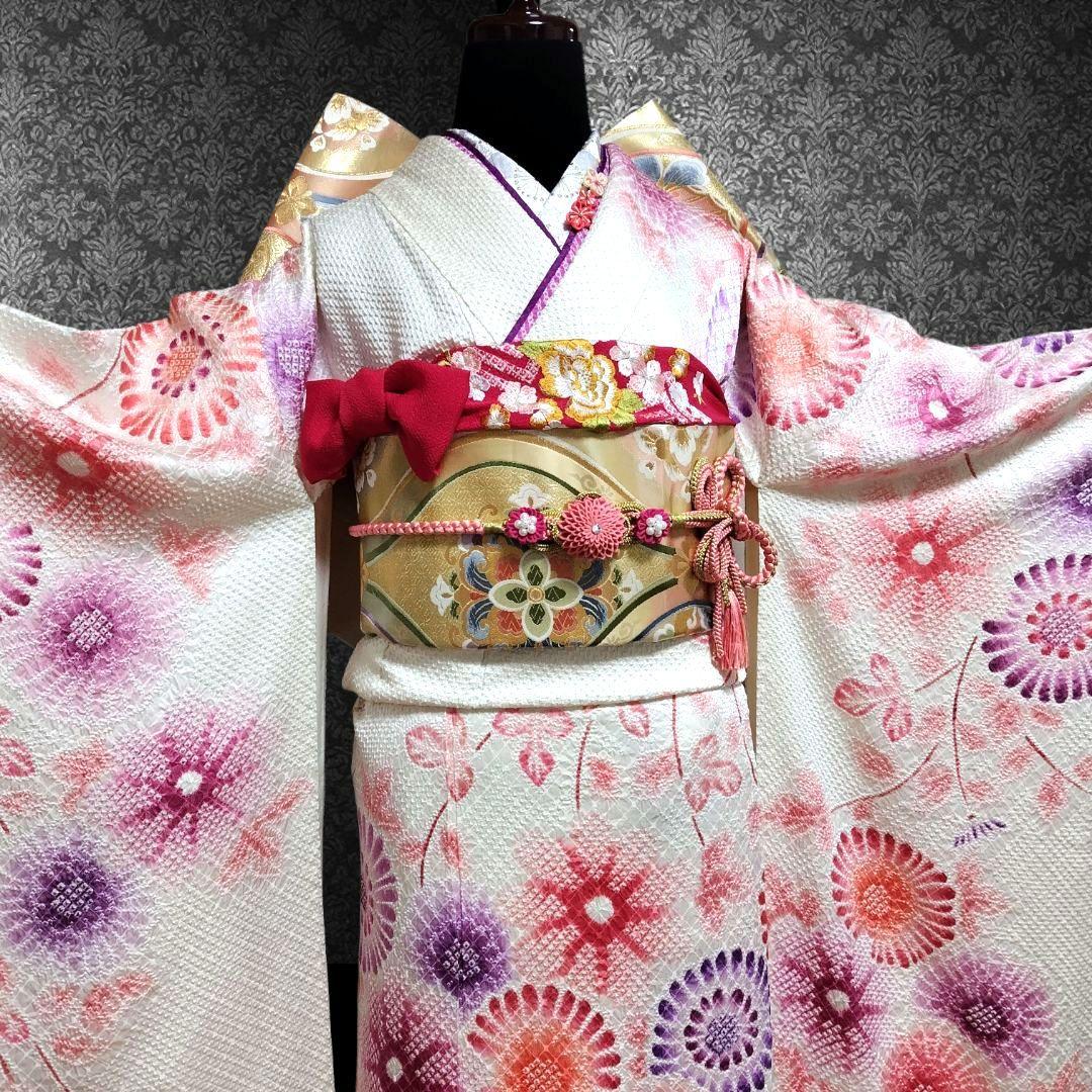 振袖フルセット(7点)・成人式・手絞り・本絞り・高級手縫い・逸品