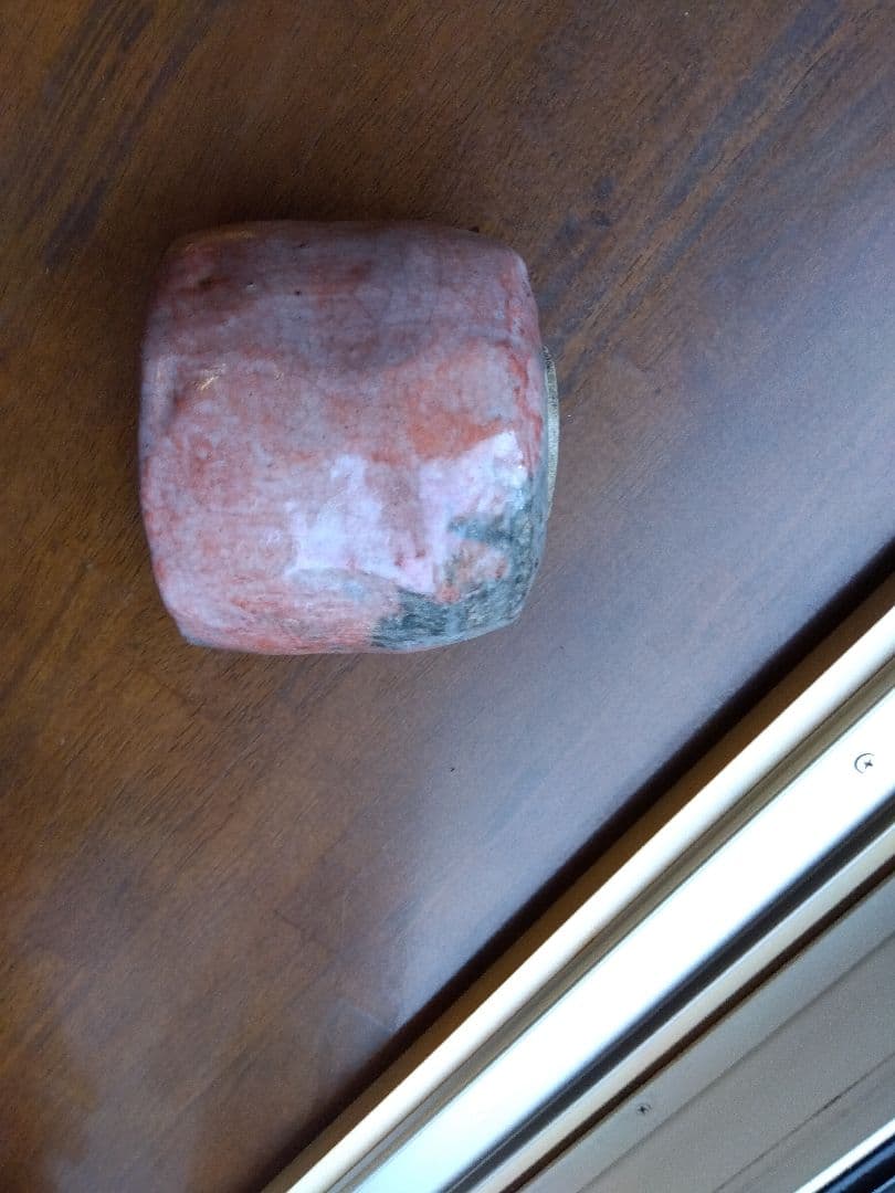 仁阿弥道八。赤楽筒茶碗