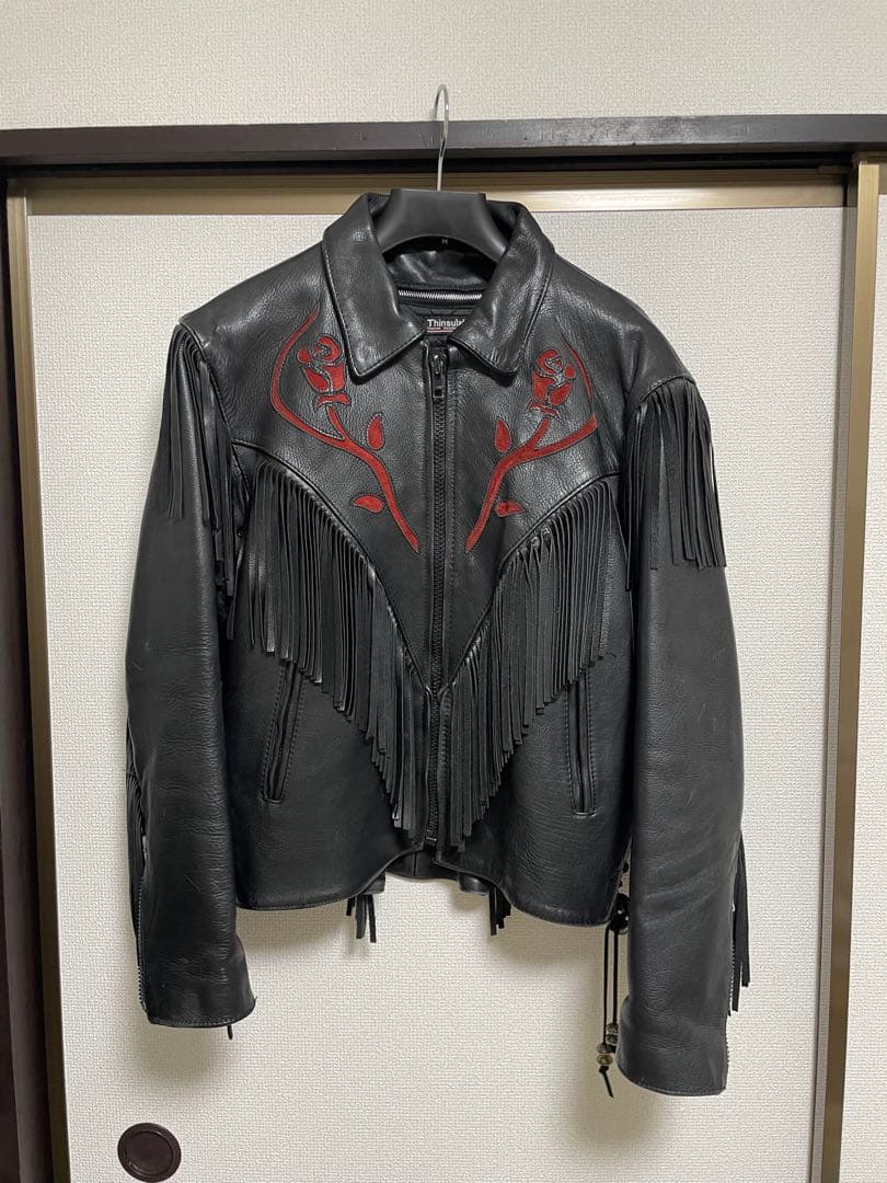 黒のシングルライダースジャケット M