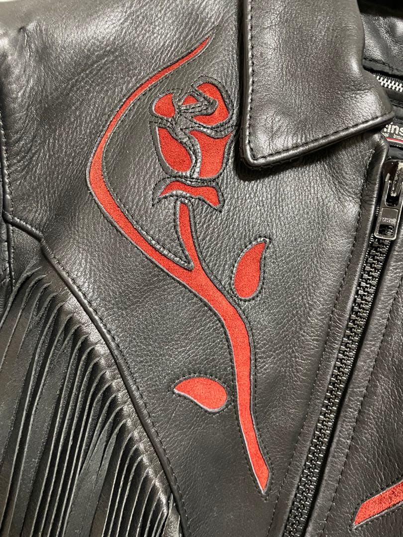 黒のシングルライダースジャケット M