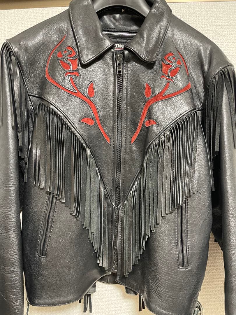 黒のシングルライダースジャケット M