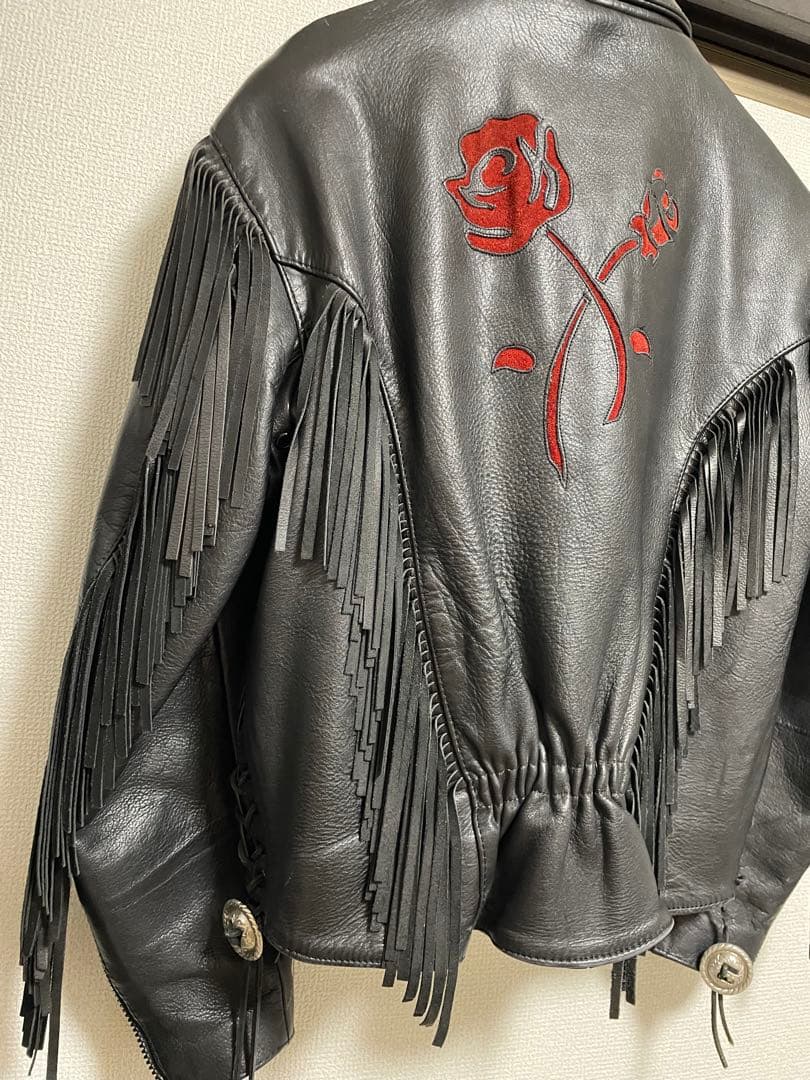 黒のシングルライダースジャケット M