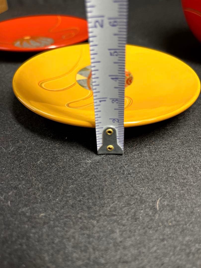 棗『手まり棗』銘々皿×5客セット漆器 天然木製 長期保管品 共箱　茶道具　古道具