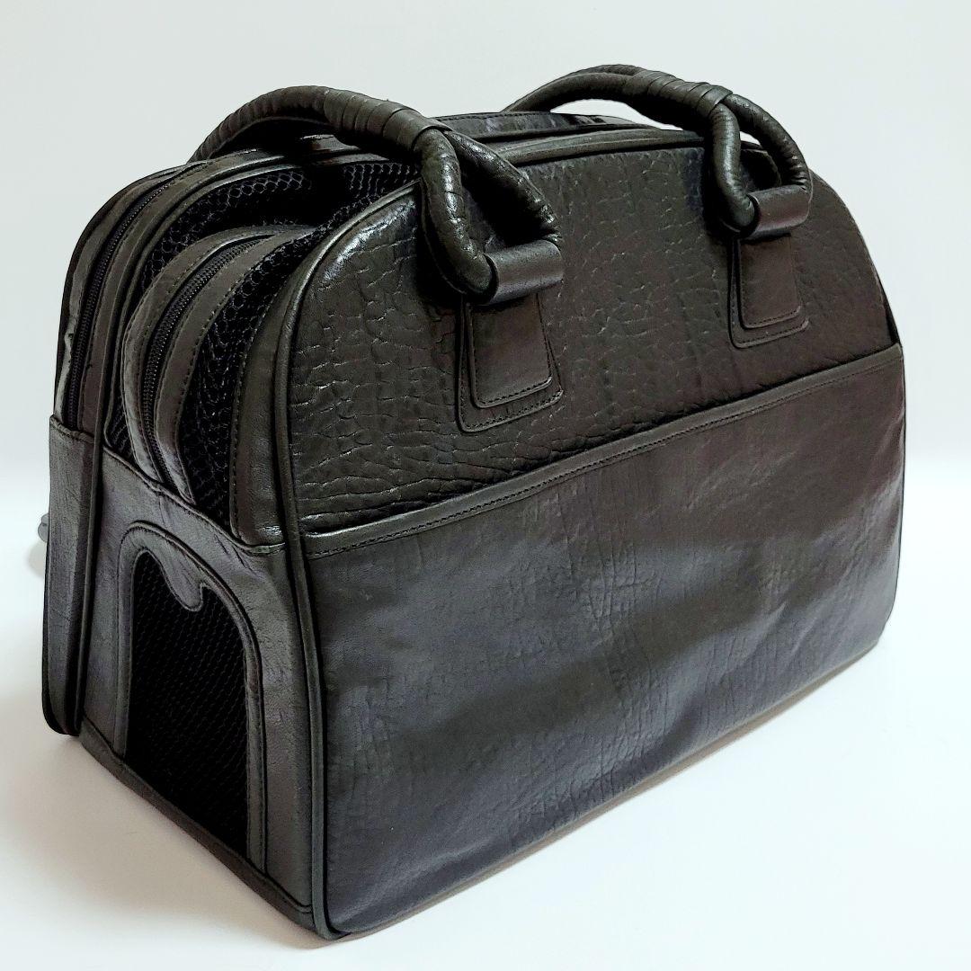 【Lucy's Luxuries】レザーキャリーバッグ ブラック ユニセックス