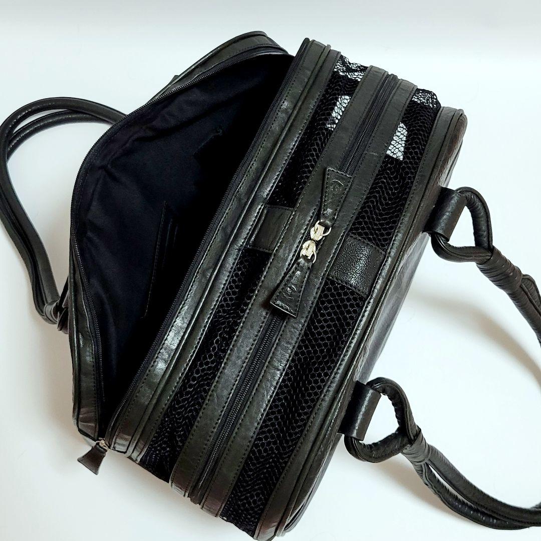 【Lucy's Luxuries】レザーキャリーバッグ ブラック ユニセックス