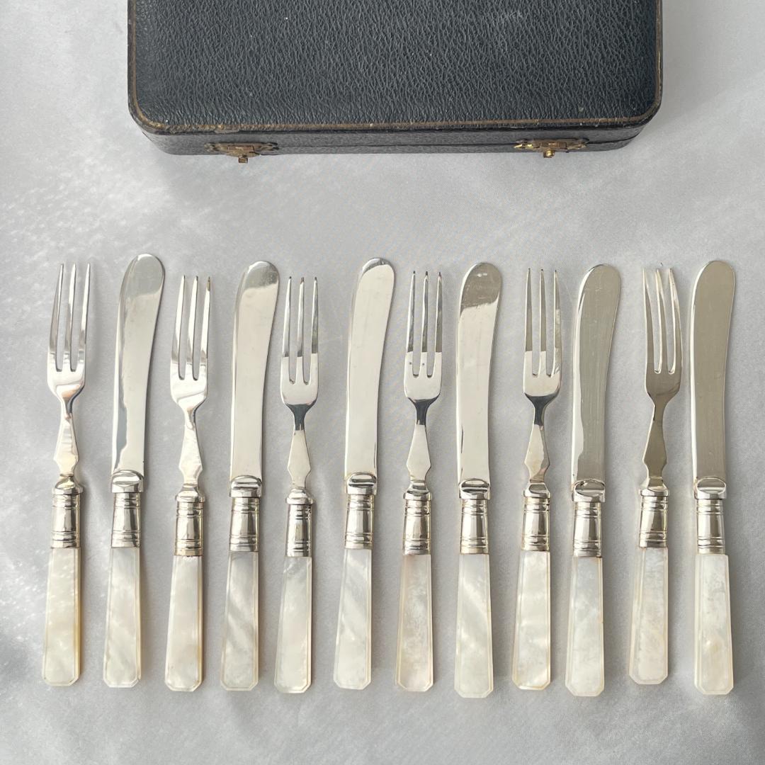 【I S Greenberg】【白蝶貝】デザート / フルーツセット ケース